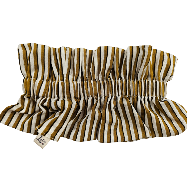 Juliemoon - Col froufrou amovible - Rayure Moutarde noir