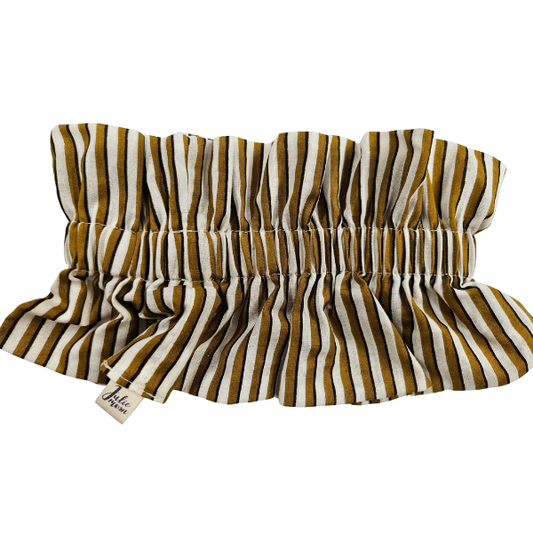 Juliemoon - Col froufrou amovible - Rayure Moutarde noir