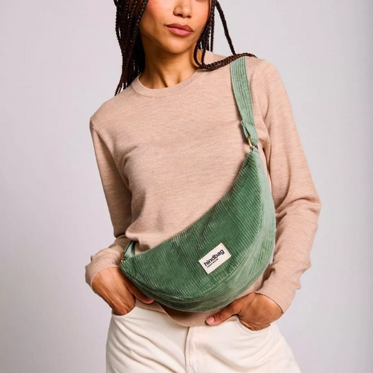 Hindbag - Sac Andréa velours vert d'eau