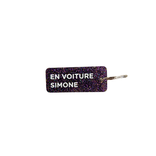 Porte-clés à paillettes - En voiture Simone