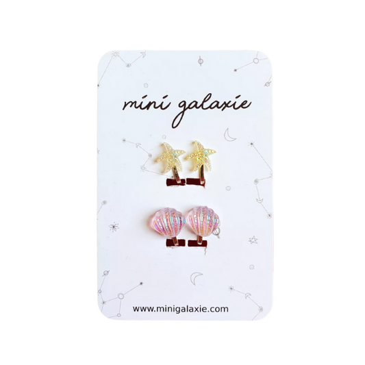 Boucles d'oreilles Clips - étoile de mer et coquillage