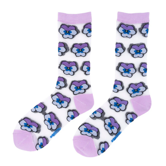 Chaussettes transparentes Pensée Mauve - Coucou Suzette