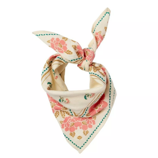 Petit foulard  “fleurs indiennes” Nur Ecru - Bonheur du jour