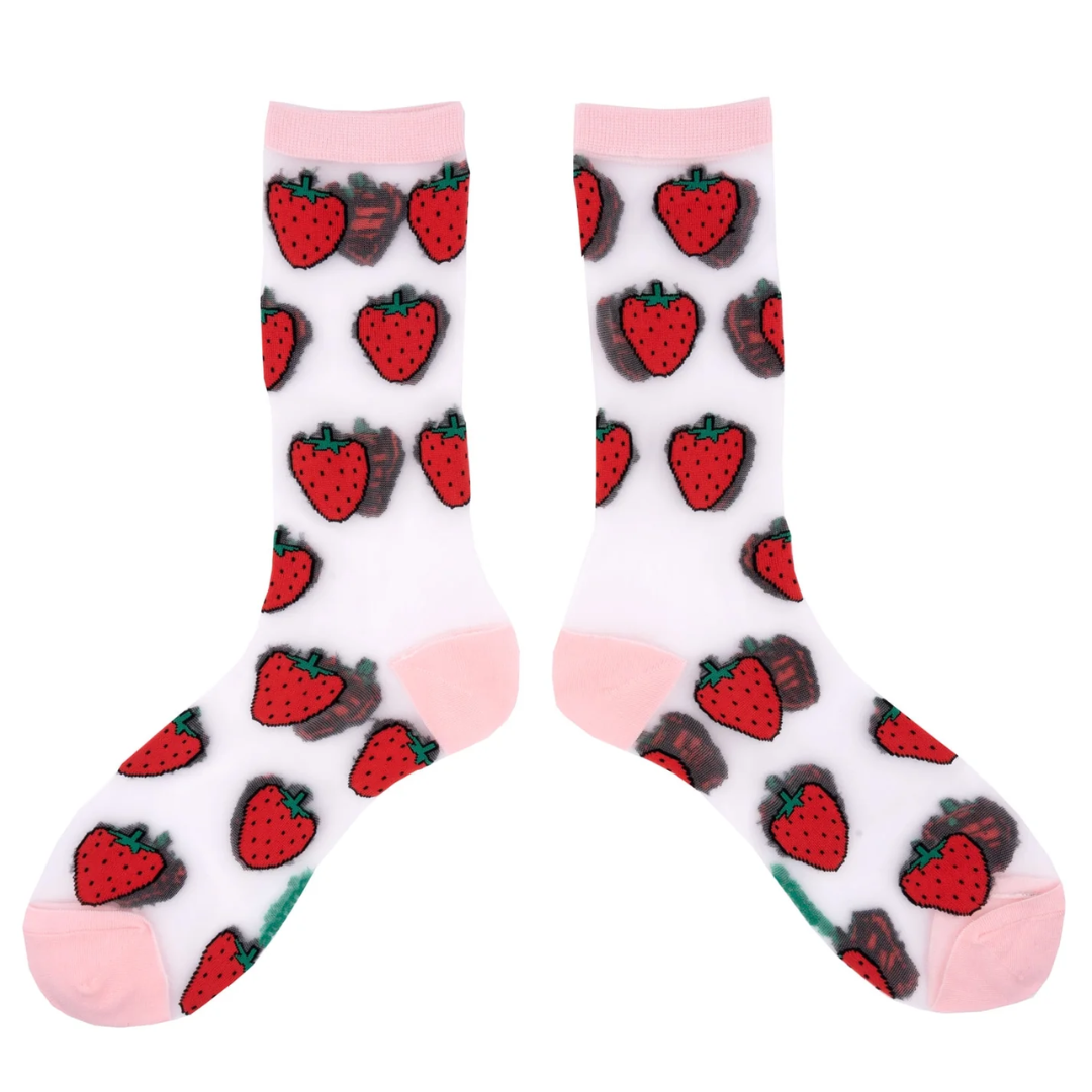 Chaussettes transparentes Fraise - Coucou Suzette