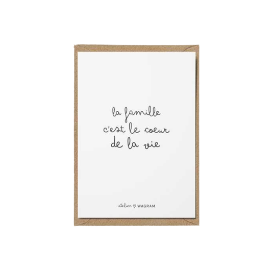 Atelier wagram - Carte citation A6 - La famille