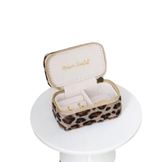 Maison Scarlett - Boîte à Bijoux en lin léopard