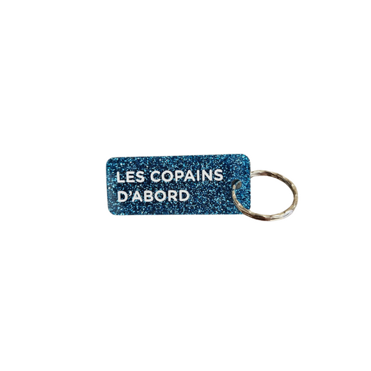 Porte-clés à paillettes - Les copains d'abord