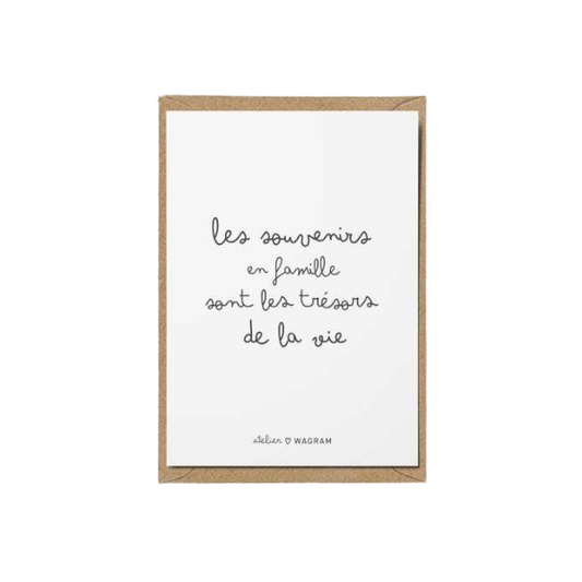 Atelier wagram - Carte citation A6 - Souvenirs en famille