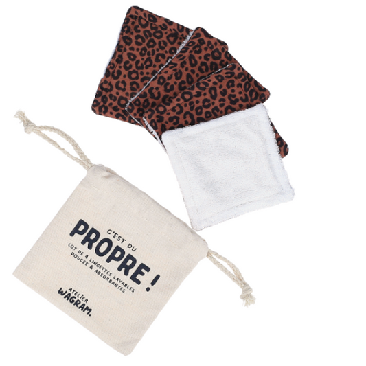 Atelier Wagram - Lingettes léopard marron