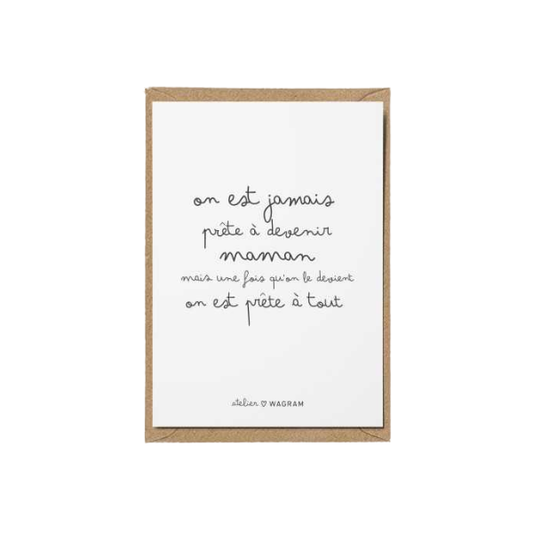 Atelier wagram - Carte citation A6 - Prête à être maman