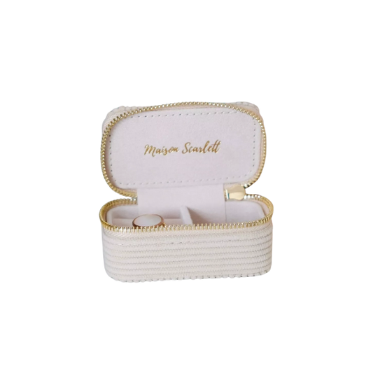 Maison Scarlett - Boîte à Bijoux côtelé beige