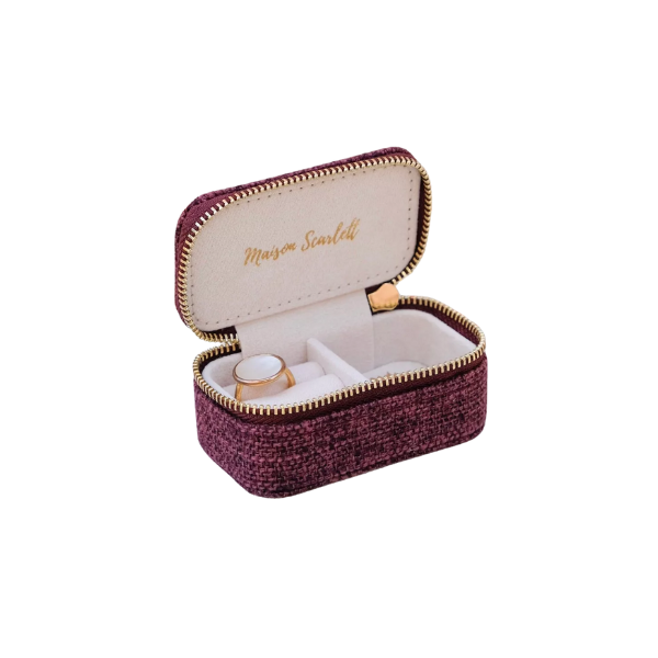 Maison Scarlett - Boîte à Bijoux lin bordeaux
