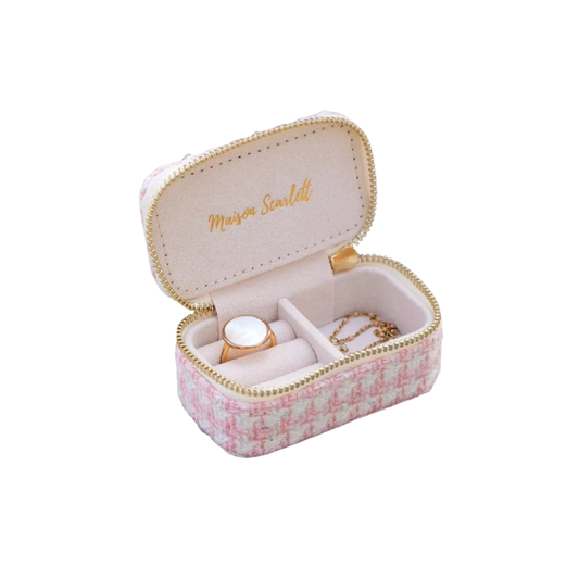 Maison Scarlett - Boîte à Bijoux pied de poule rose