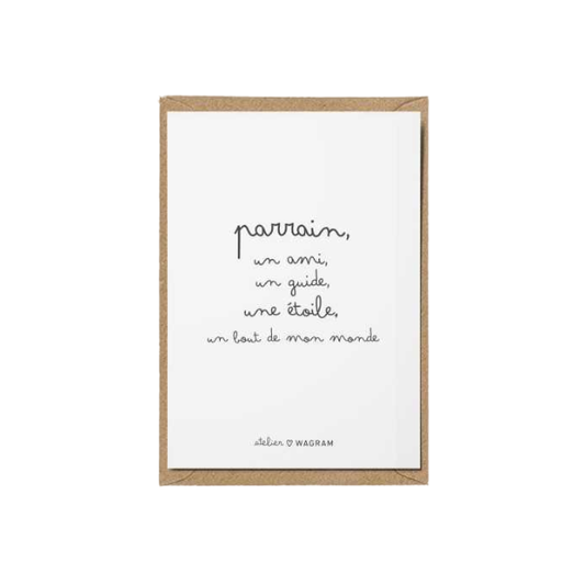 Atelier wagram - Carte citation A6 - Parrain