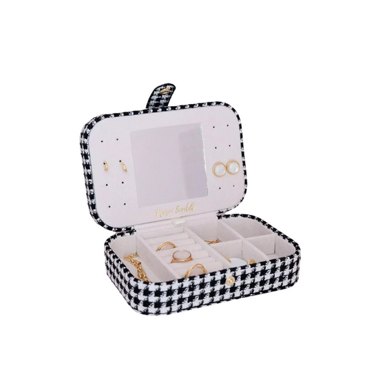 Maison Scarlett - Boîte à bijoux de voyage pied-de-poule