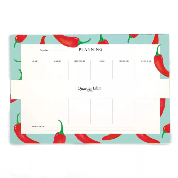 Semainier Quartier Libre - Planning Piments