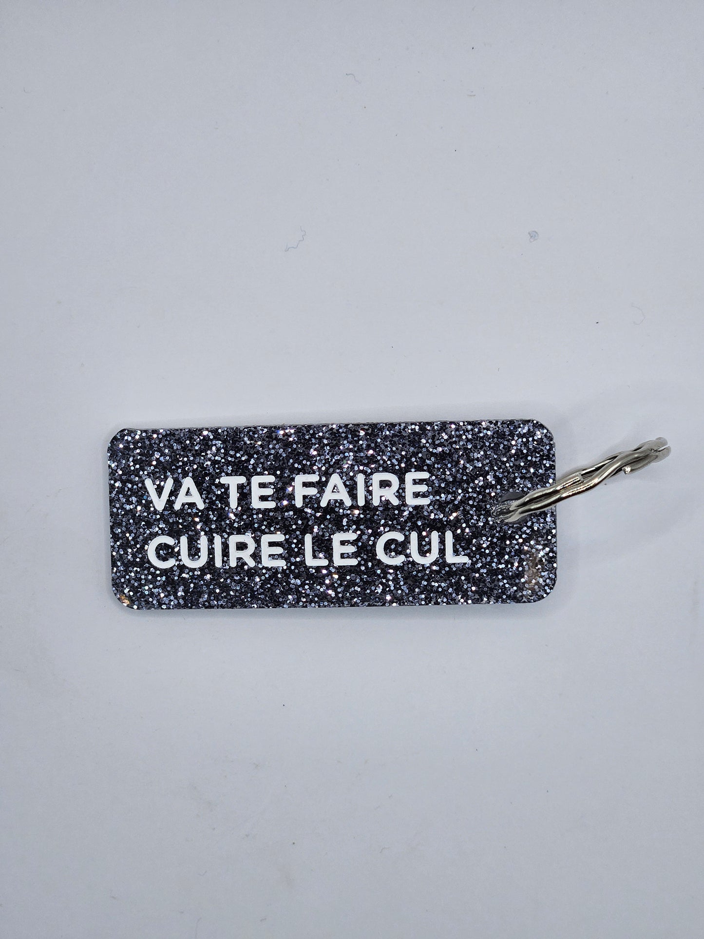 Porte-clés à paillettes - Va te faire cuire le cul
