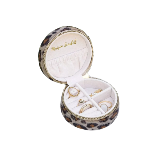 Maison Scarlett - Boîte à bijoux ronde velours - léopard