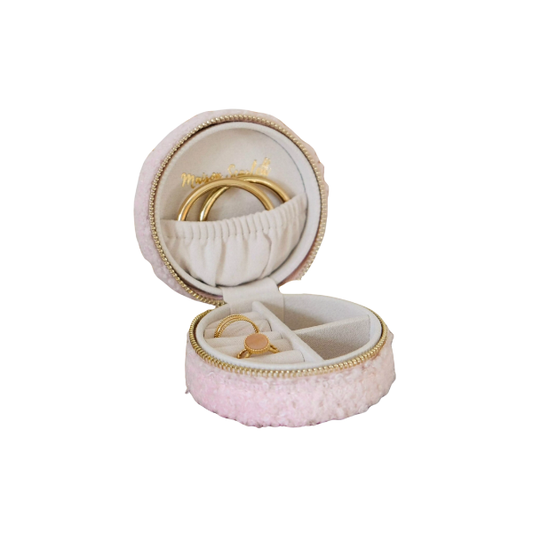 Maison Scarlett - Boîte à bijoux ronde teddy - Rose