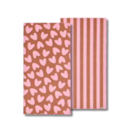 Atelier wagram - serviette microfibre rose / marron