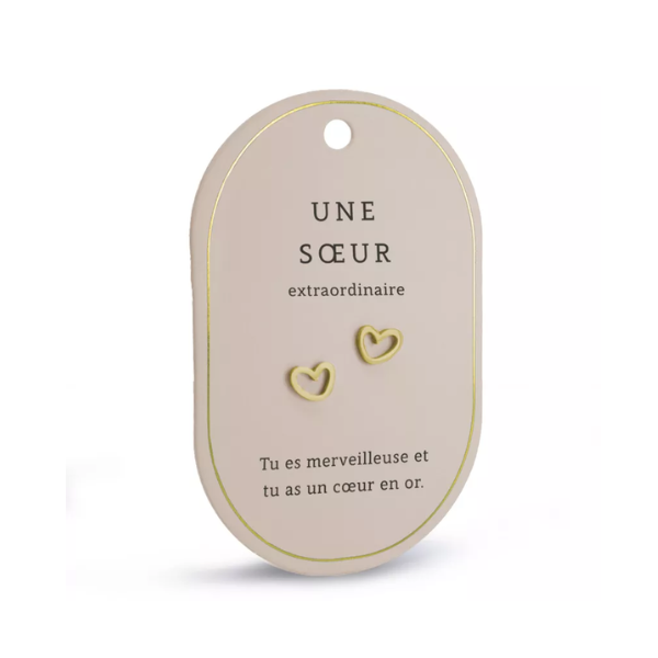 Boucles d’oreilles cœur - Une soeur