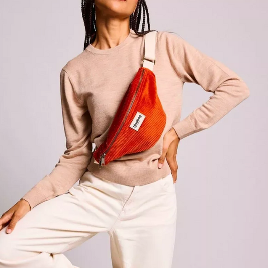 Hindbag - Sac banane velours brique